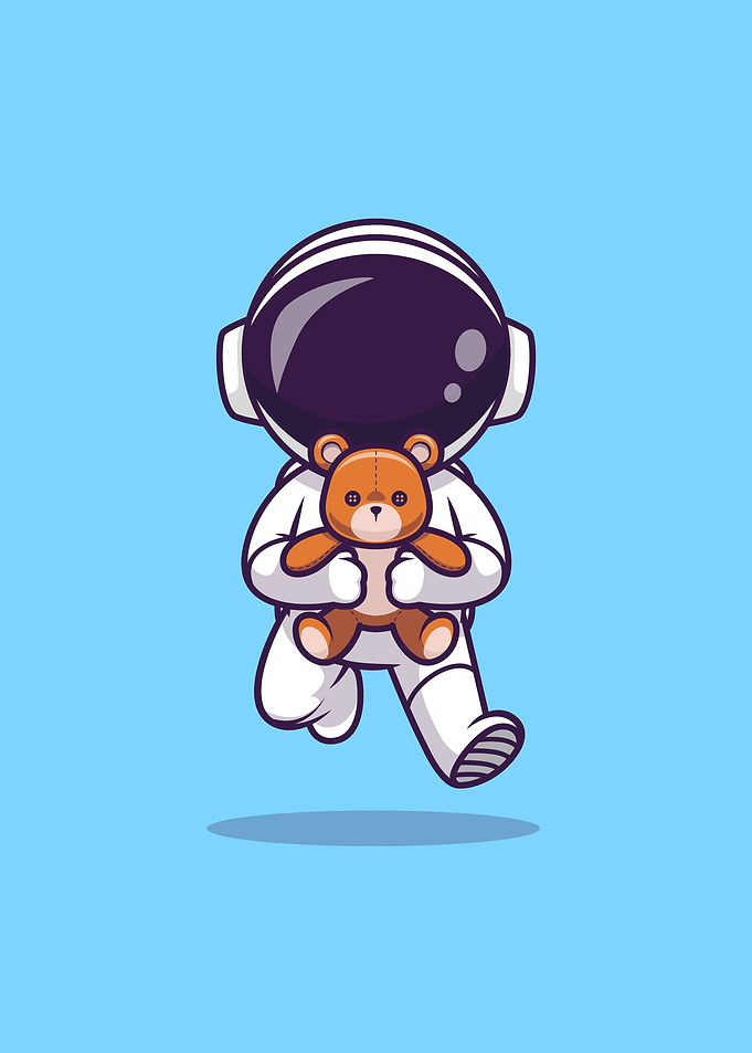 Astronaut with teddy