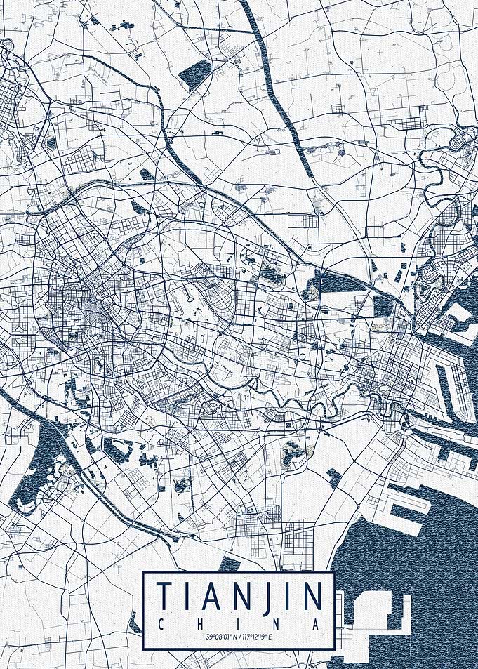 Tianjin City Map Coastal