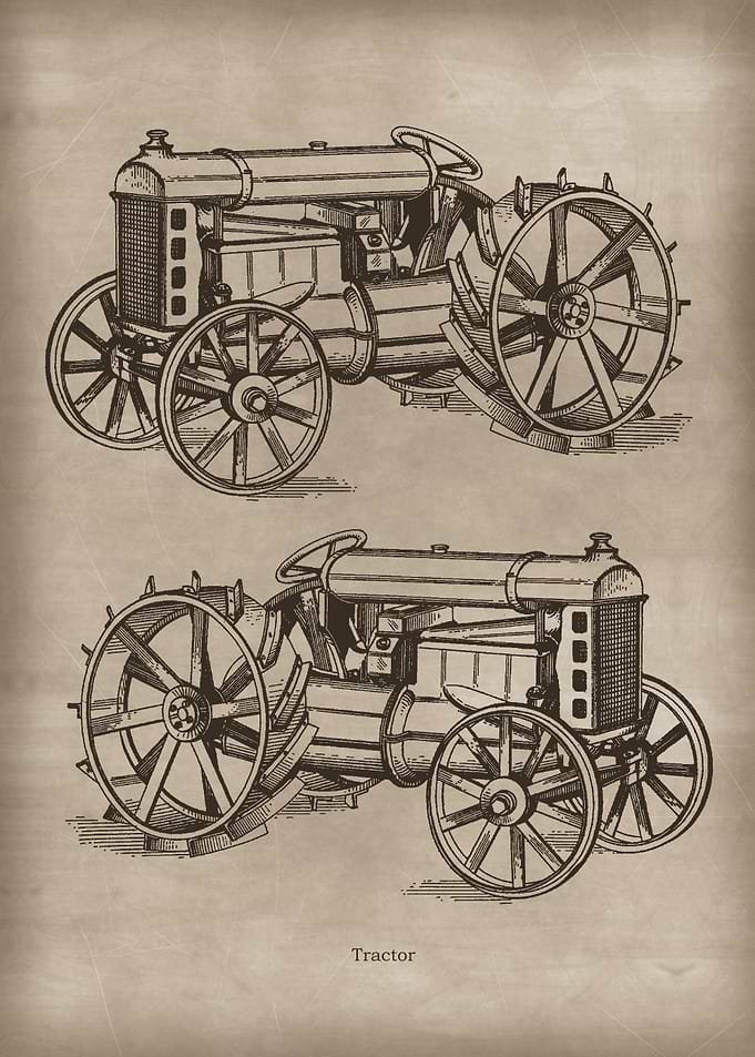 Vintage Tractor Art 2