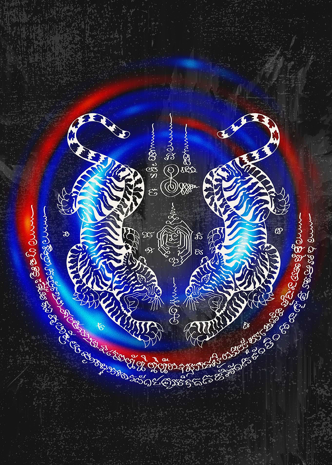 Sak Yant Tigers Neon Flare