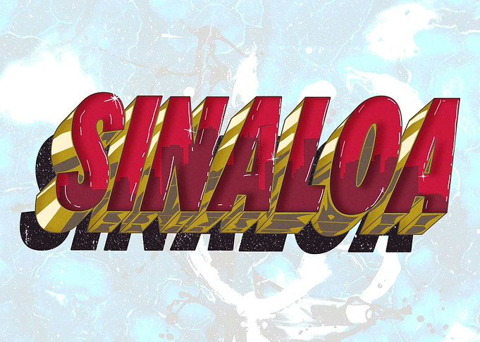 Sinaloa Mexico Text Art