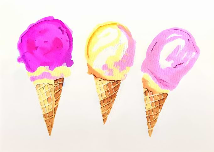 Ice cream three assorted p