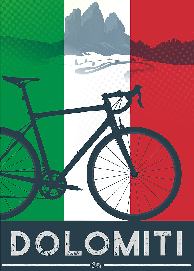 Road bike in the Dolomites