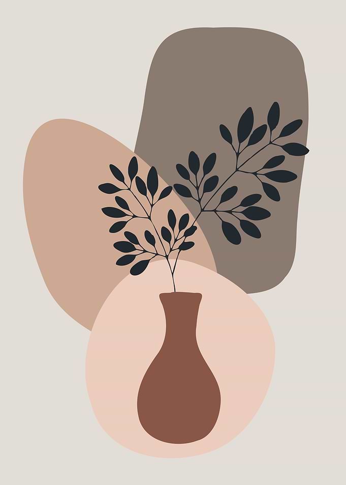 Mid century Floral pot