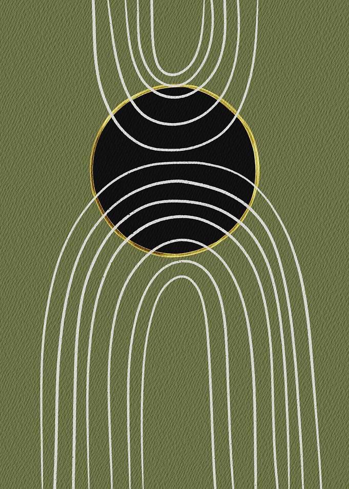 Abstract drawing on green