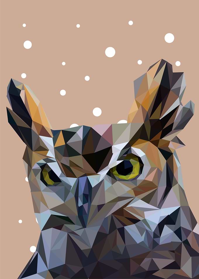geometric owl portrait