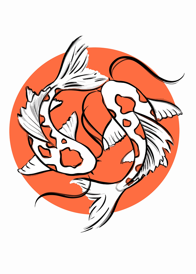 2 beautiful fish circling