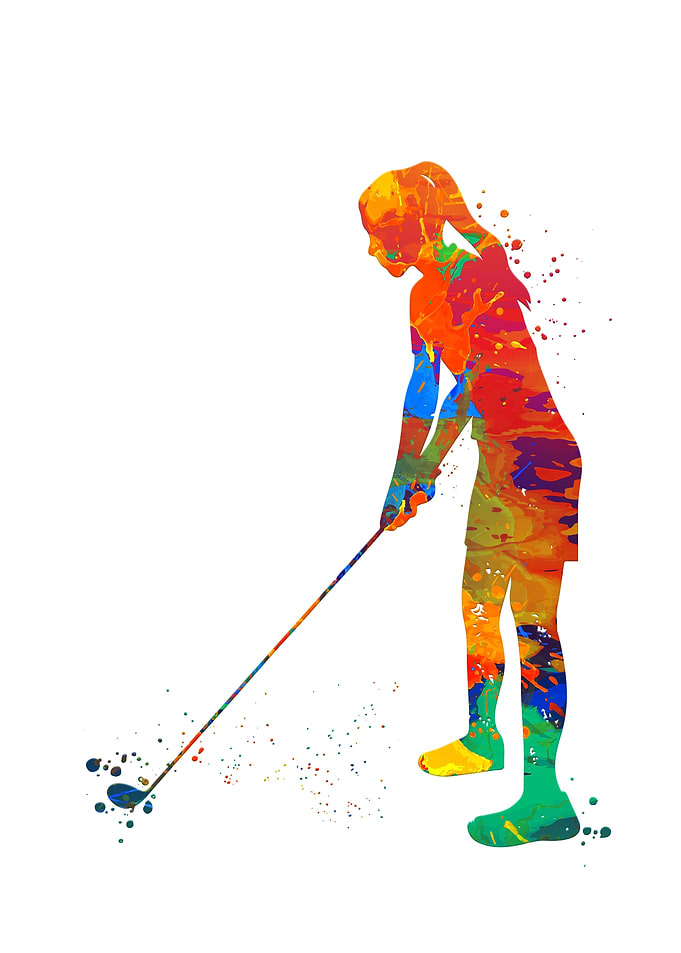 Watercolor Female Golfer