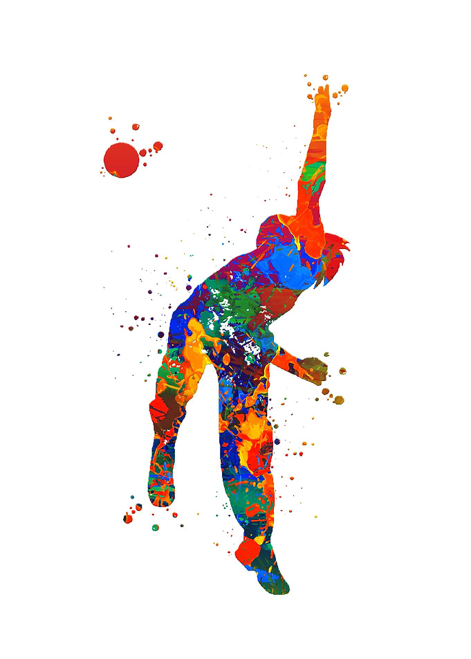 Watercolor Cricket Player