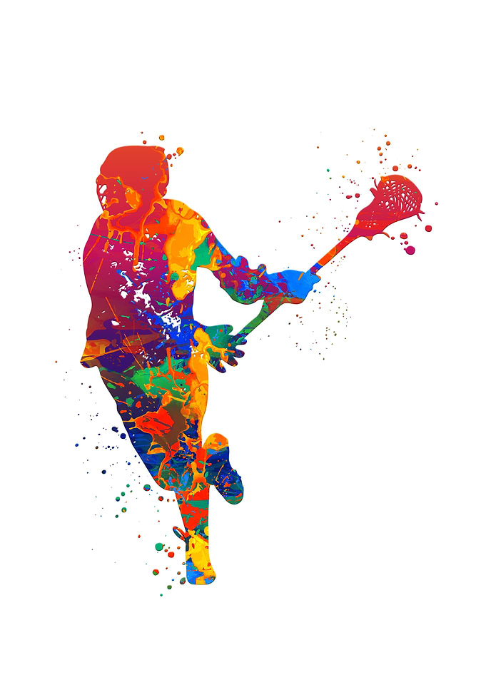 Watercolor Lacrosse Player