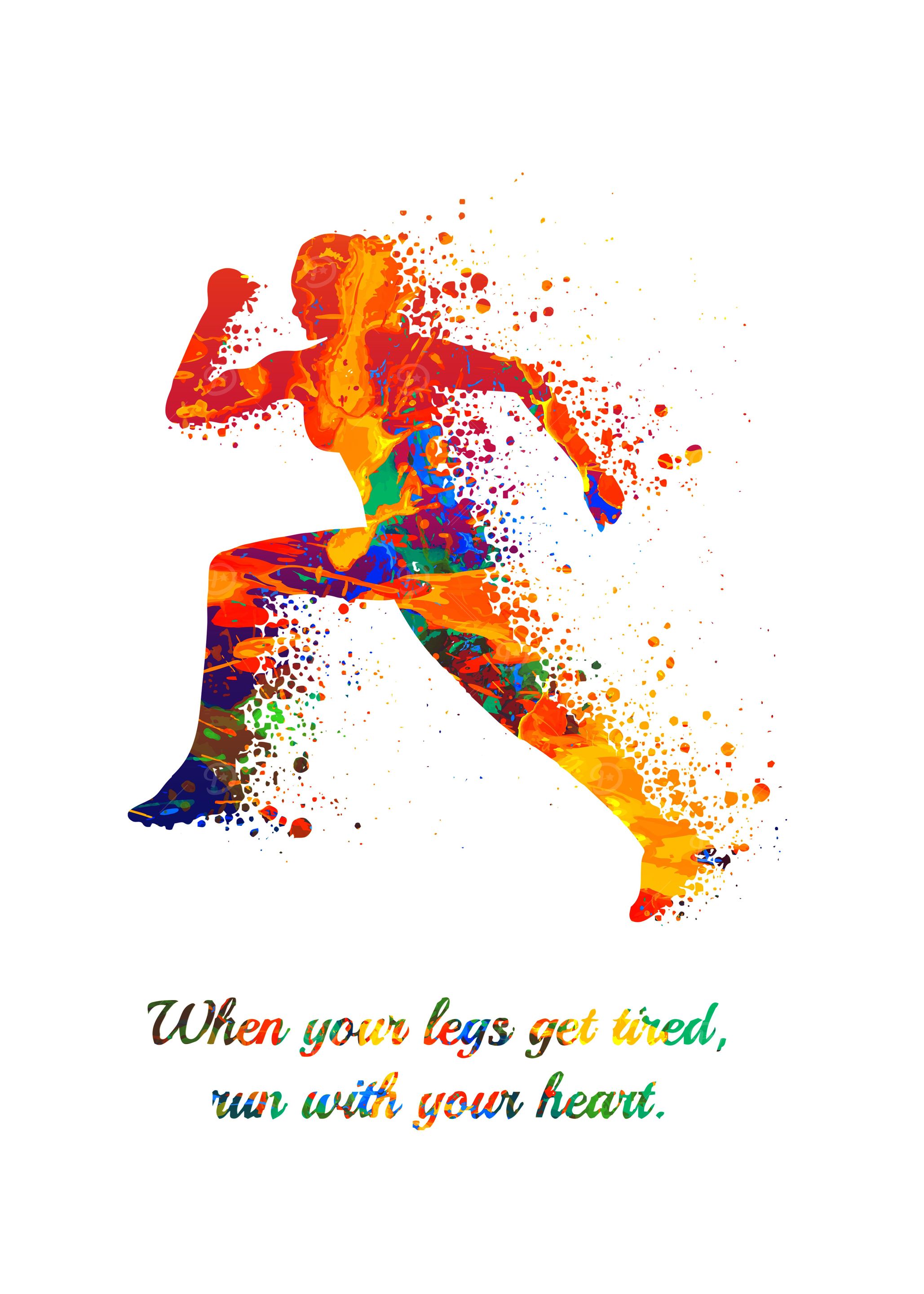 Watercolor Runner Woman