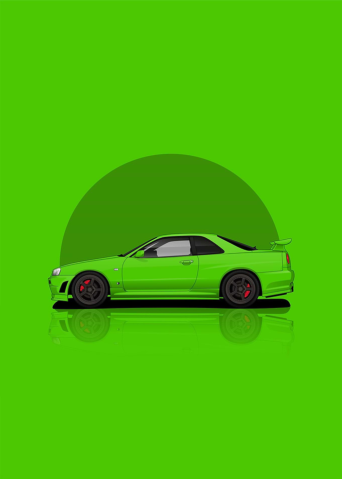 Nissan R34 GTR Green