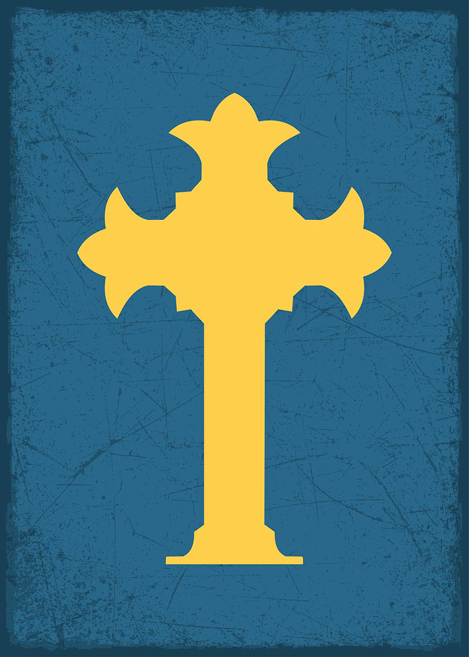 retro cross sign