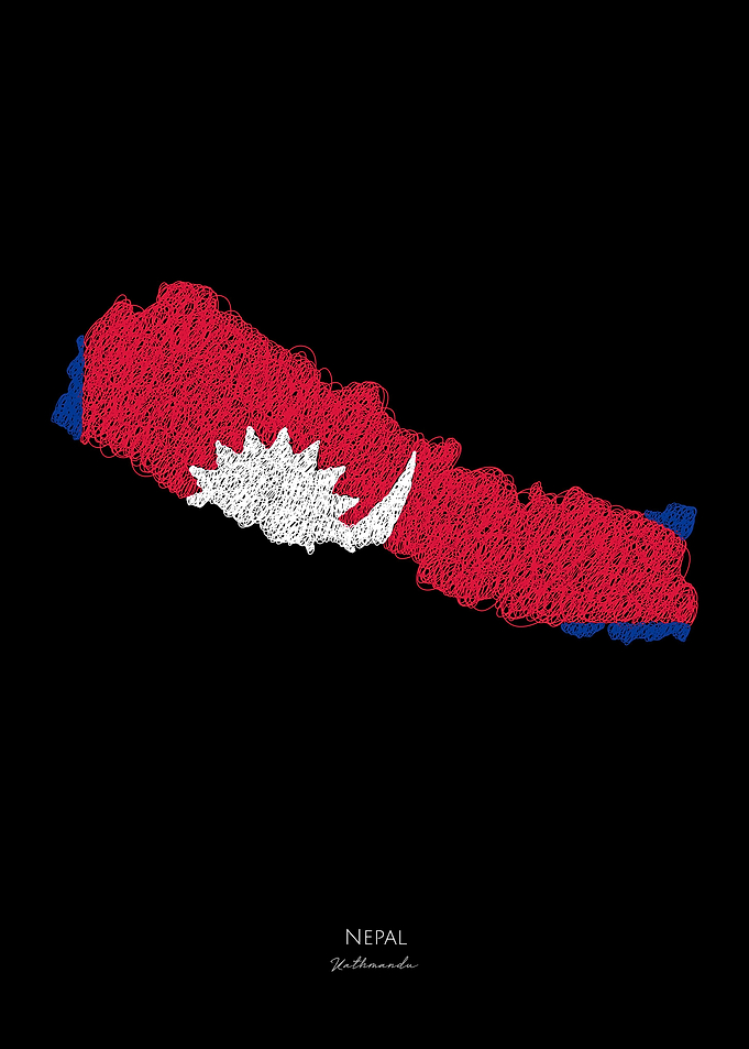 NEPAL KATHMANDU FLAG MAP