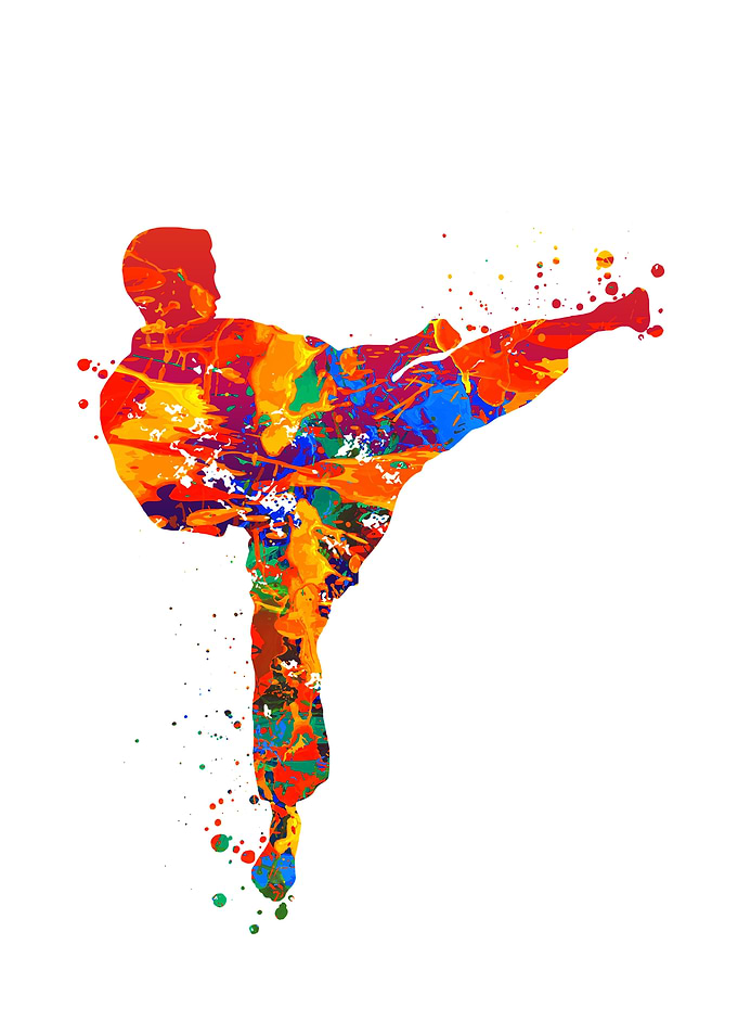 Watercolor Male Karate