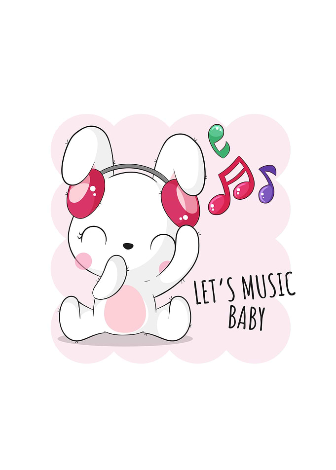 cute bunny with music