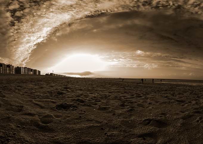 autmunal sunset on beach