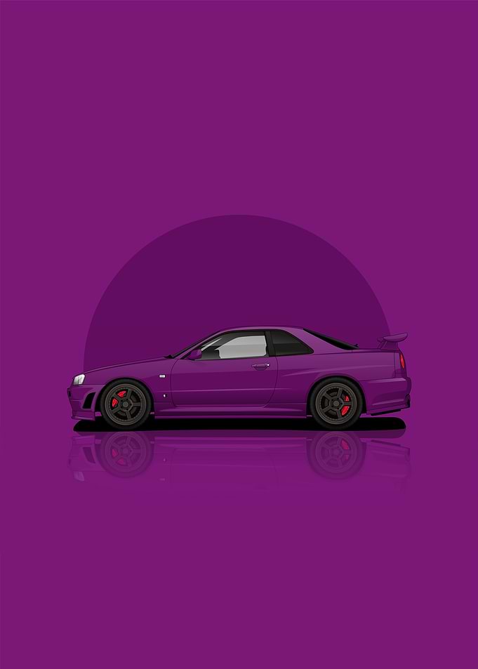 Nissan R34 GTR Purple