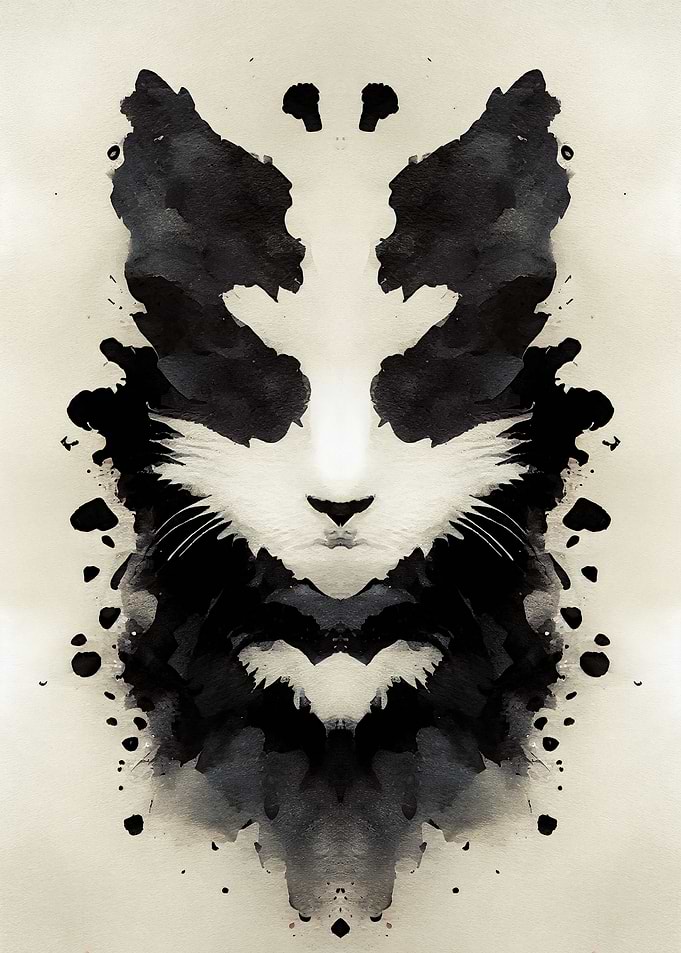 Cat Black Watercolor Style