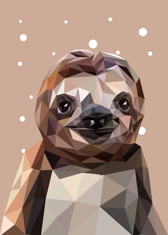 geometric animal sloth