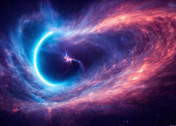 Blue and orange nebula