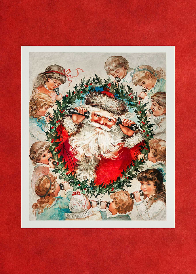 Santa on String Phone
