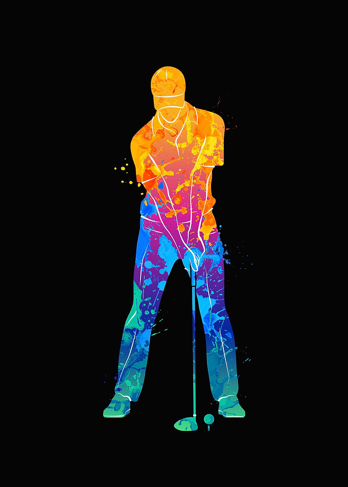 Abstract golf player