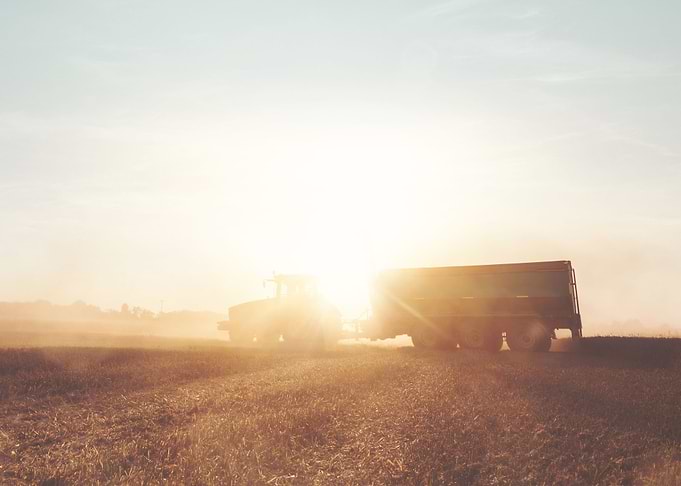 Tractor At Sunset