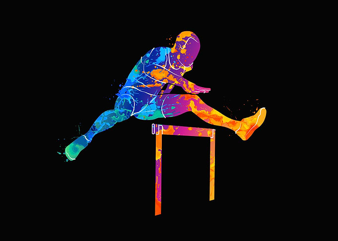 Abstract man jumping