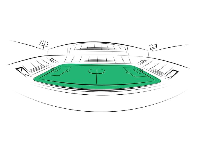 Sports stadium on white