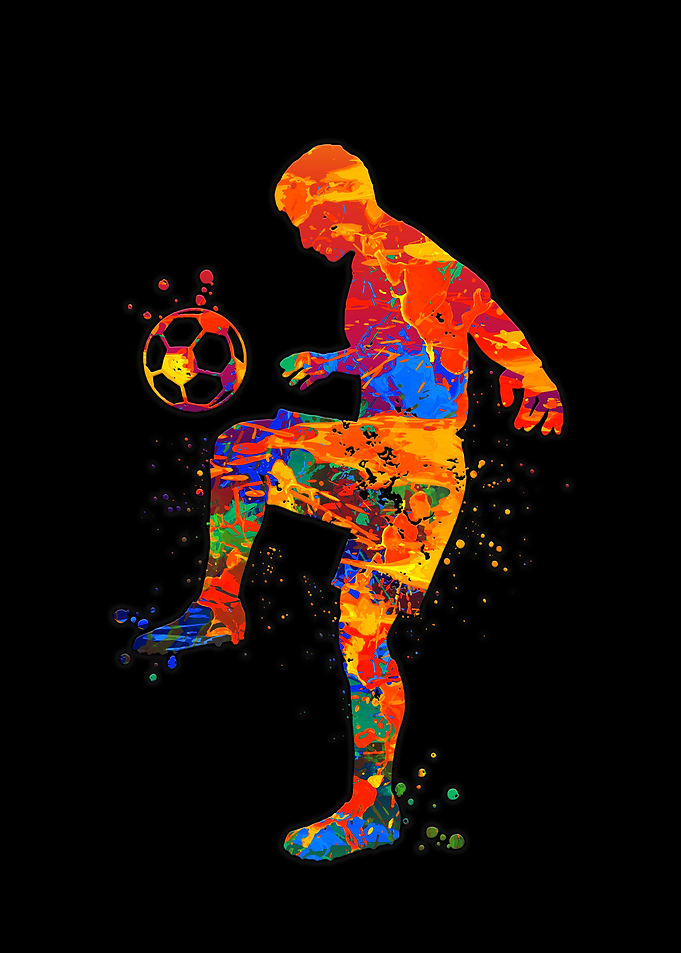 Watercolor Soccer Player