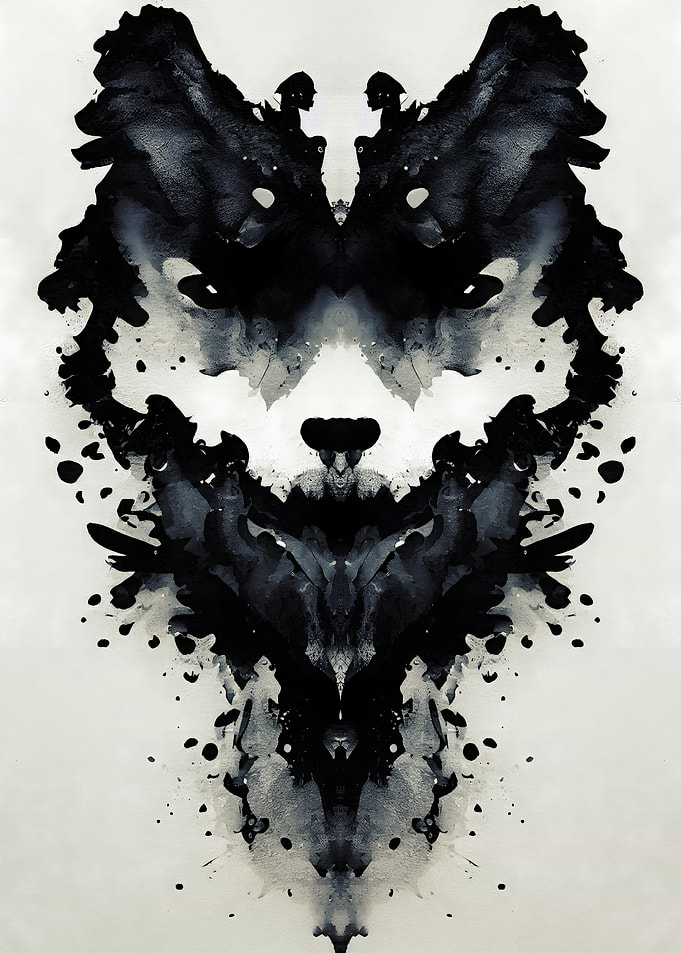 Wolf Black Watercolor Art