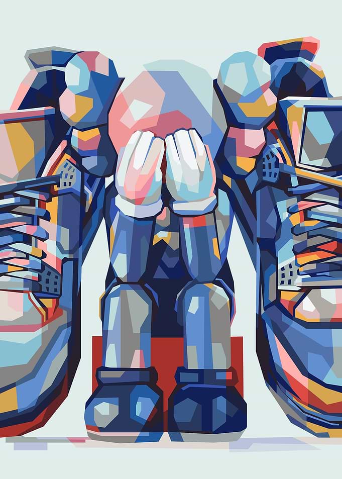 Between the shoe