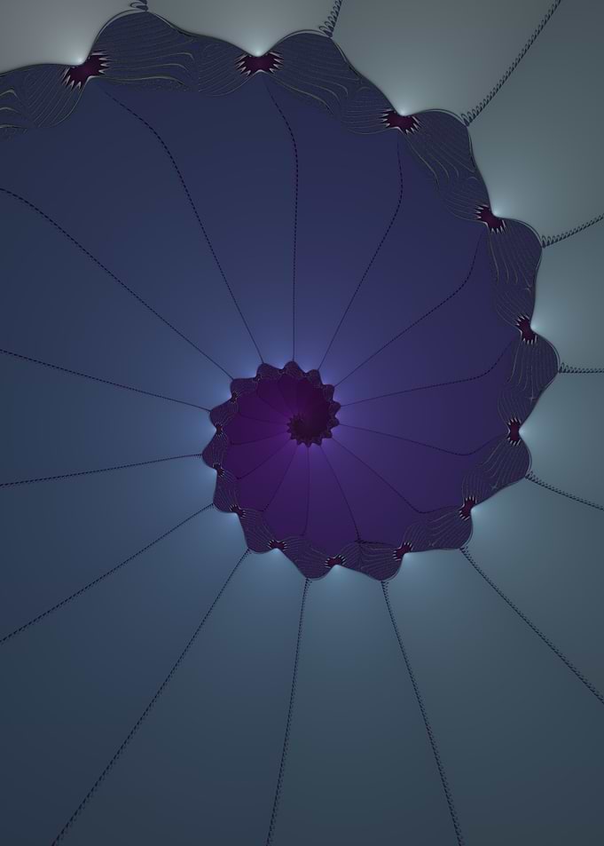 Blue spider web spiral