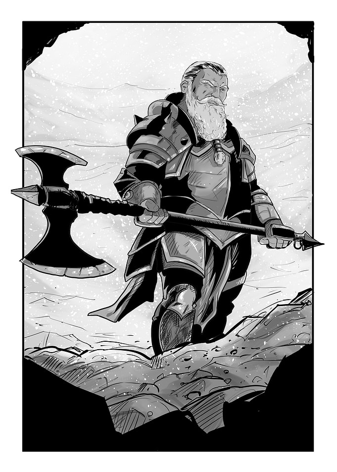 The dwarf under the montai