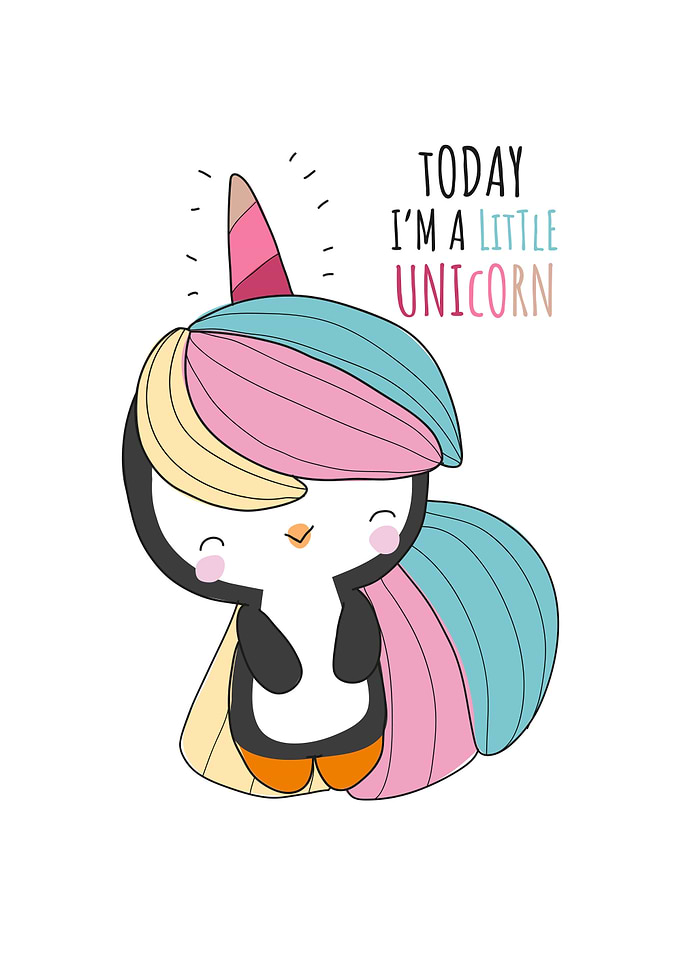 cute penguin unicorn