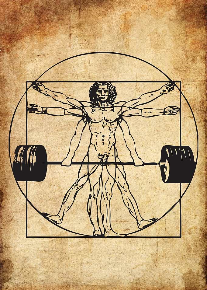 Vitruvian Barbell Man