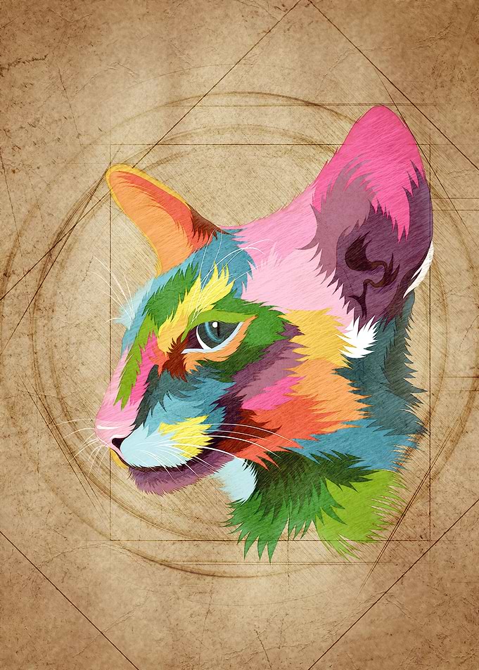 Oriental Cat Head Vintage