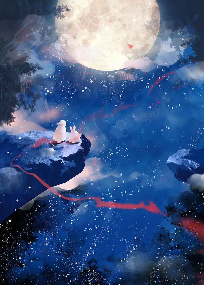 bunnies by the Moon