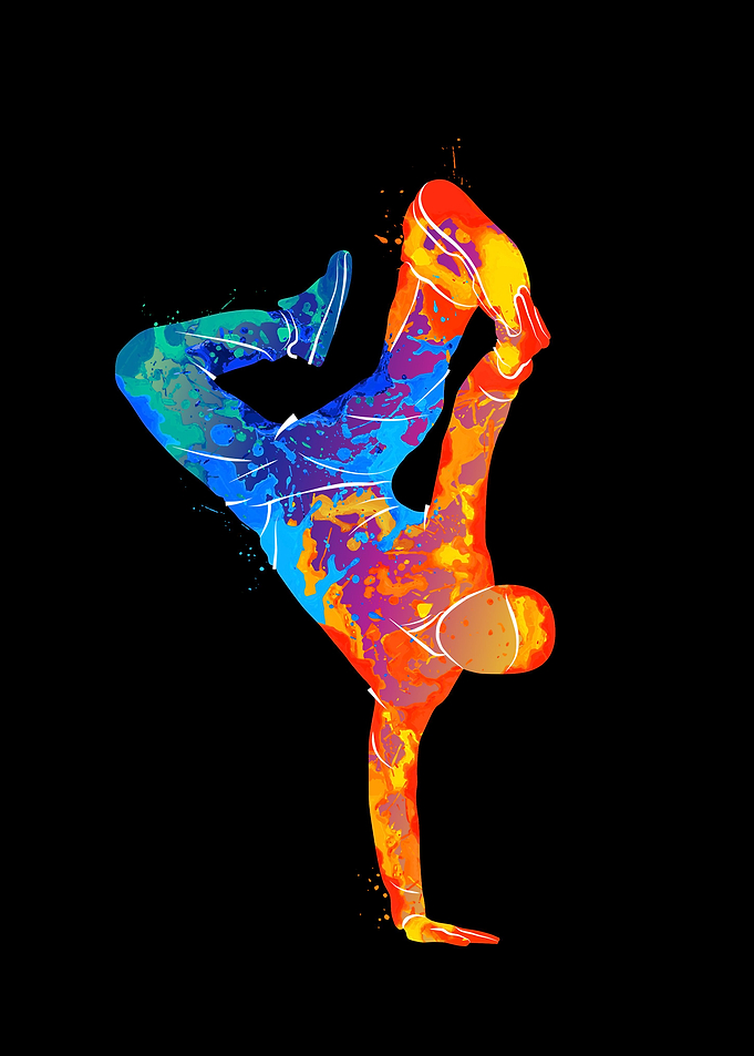 Man break dancing