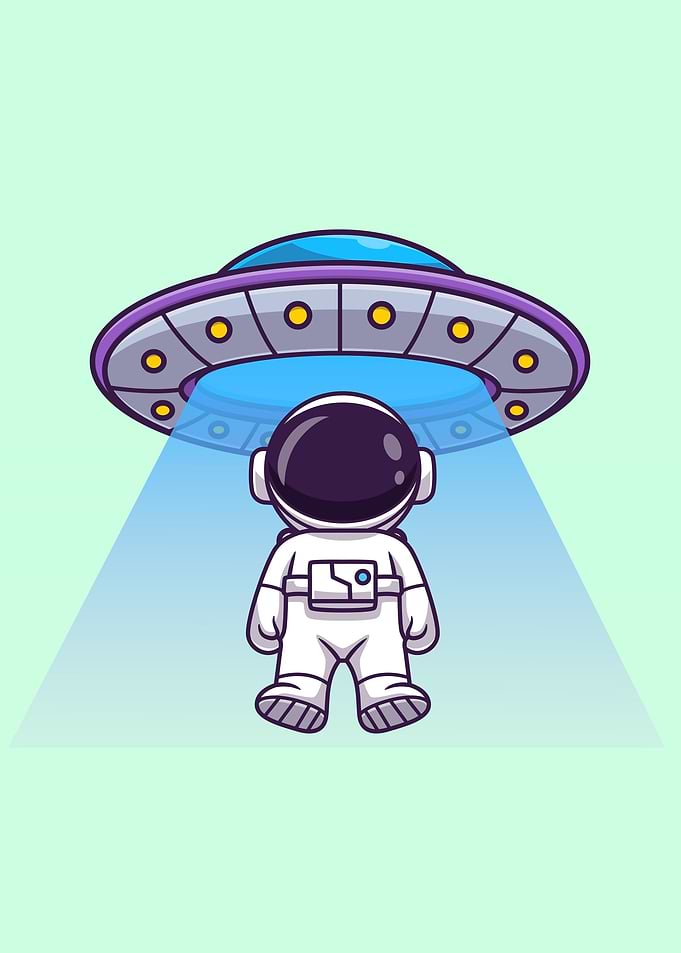 Cute astronaut with ufo