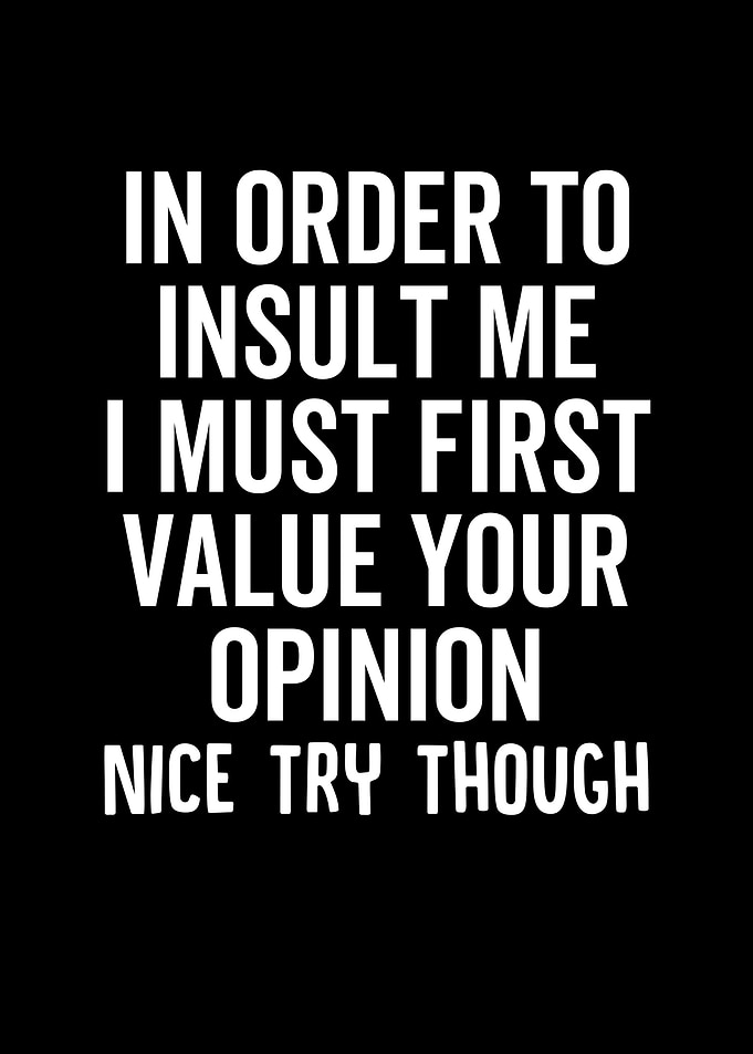 In Order To Insult Me I