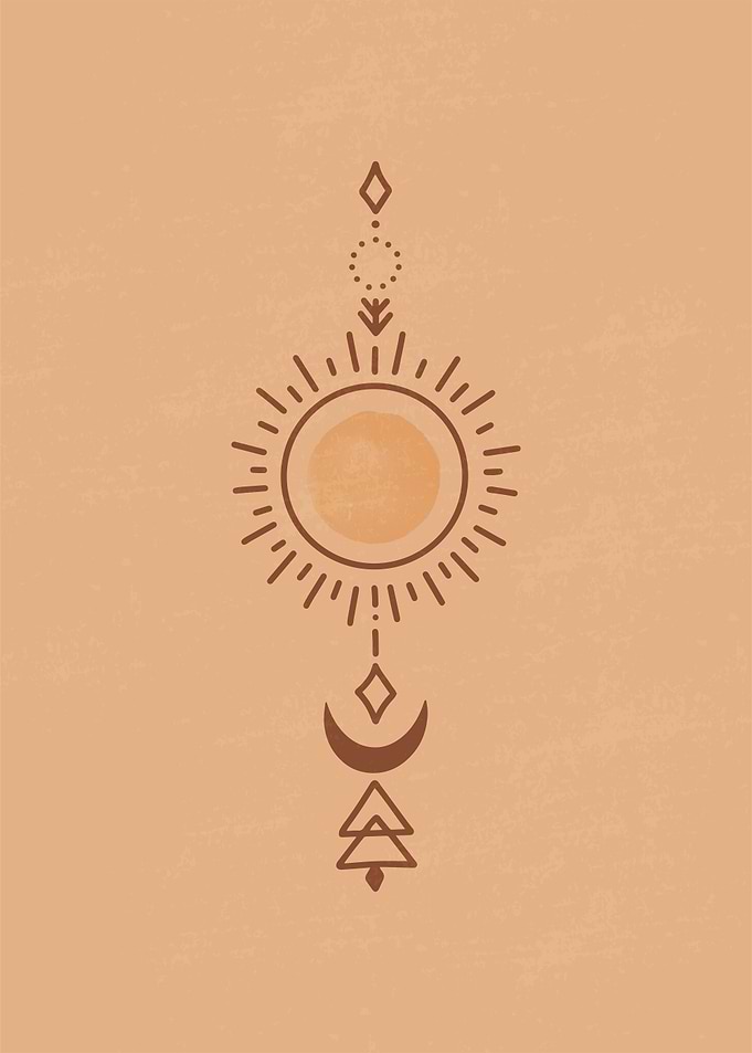 Boho Sun Moon Minimalist