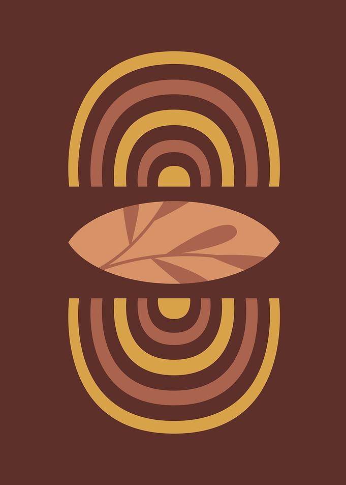 Mustard brown rainbow art
