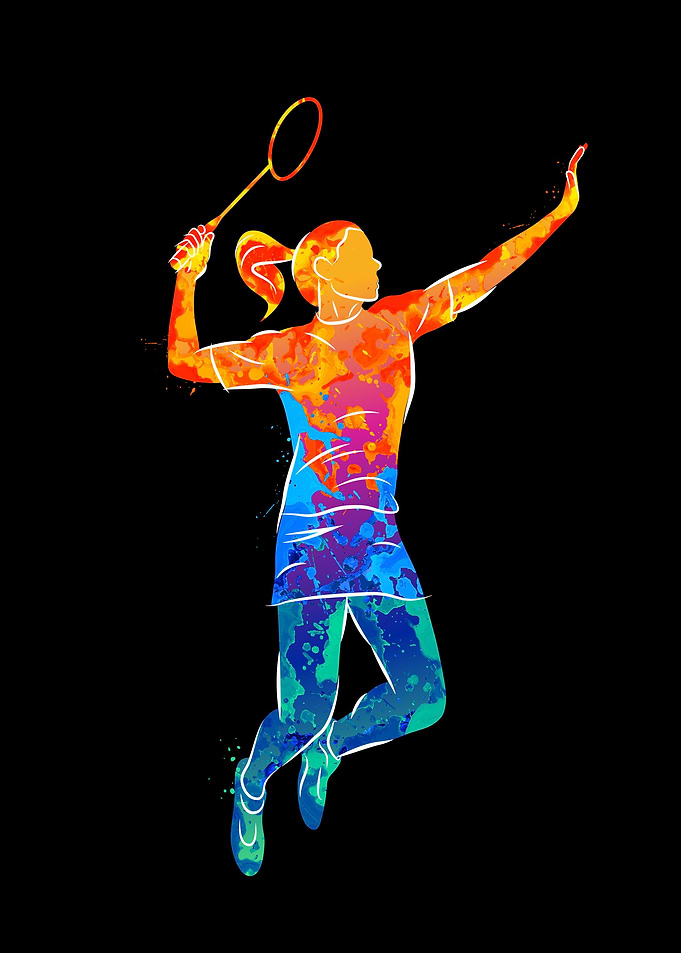 Woman badminton player