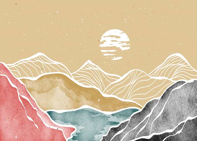 Abstract Mountain art