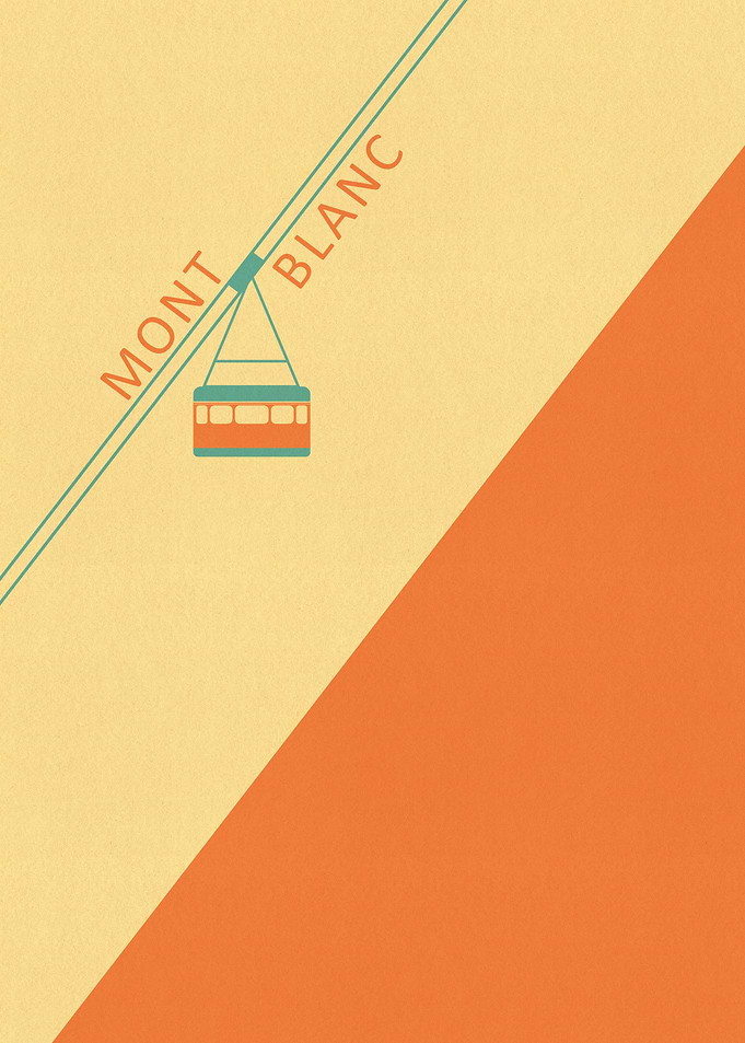 Ski lift Mont Blanc orange