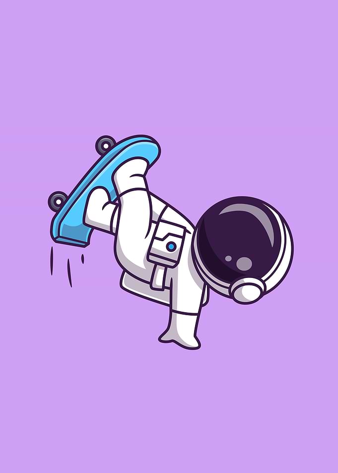 Cute astronaut playing
