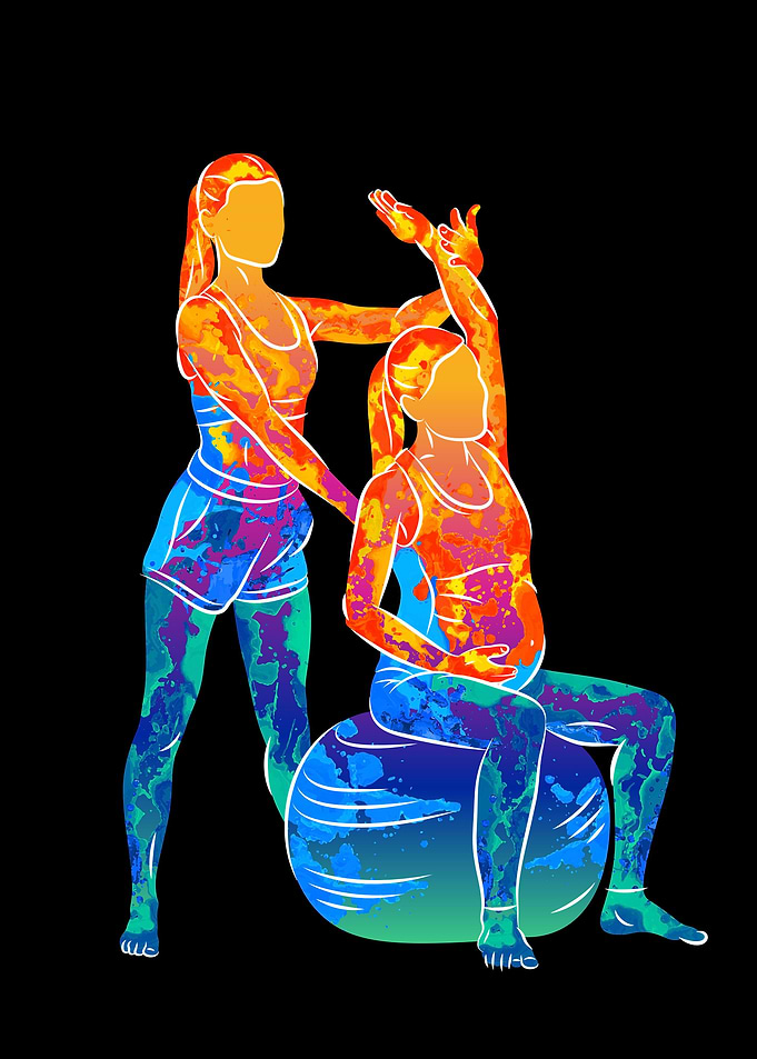 Woman doing fitness ball
