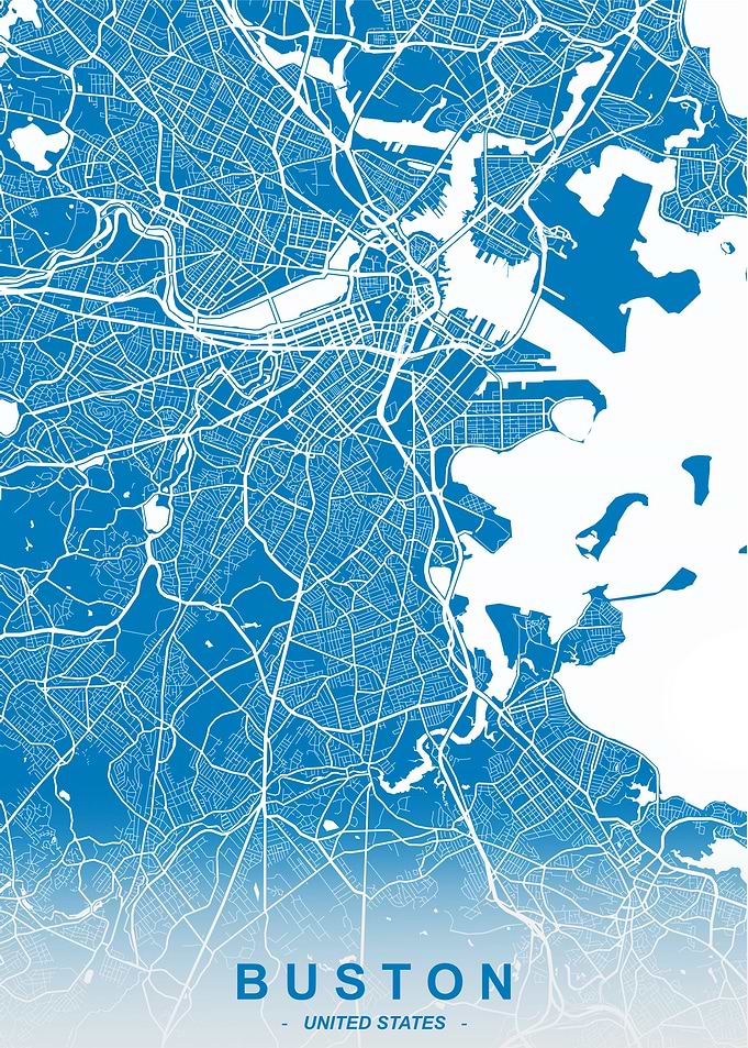 Boston City Map Spring
